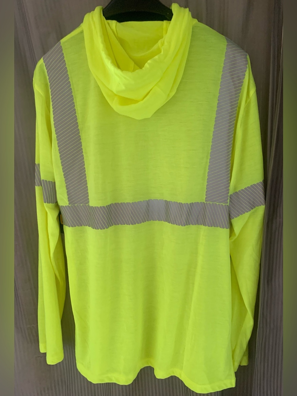 Caterpillar Hi Vis Reflective Hooded Long Sleeve Shirt ANSI Class 3 - Picture 2 of 6
